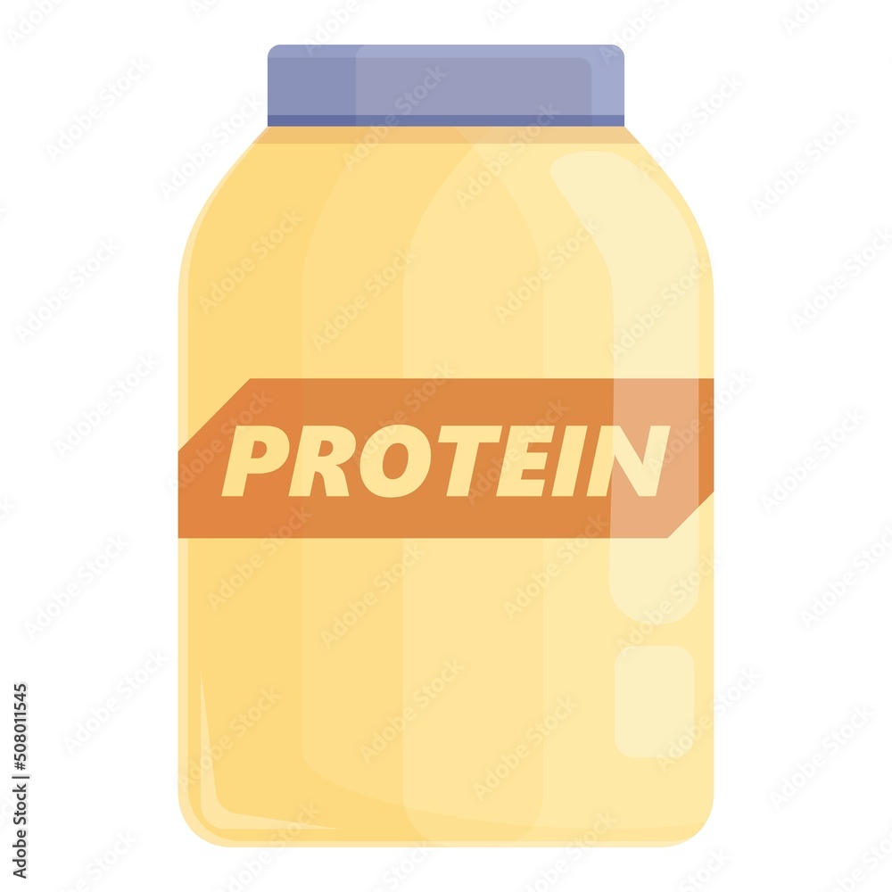 Protein jar icon cartoon vector. Food stevia. Meat milk Protein jar icon cartoon vector. Food stevia. Meat milk