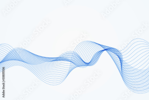 Digital technology wave. Abstract background with dots moving in space. Futuristic modern dynamic wave flow background