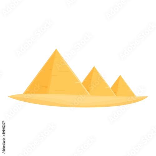 Ancient pyramids icon cartoon vector. Egypt pyramid. Desert landscape