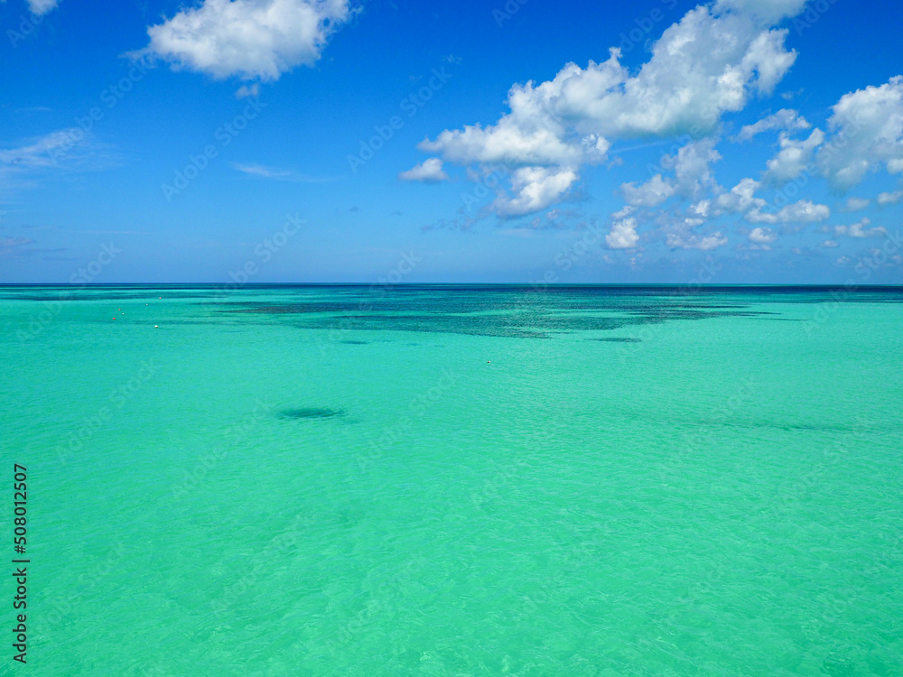 beautiful Caribbean Beach with turquoise water 