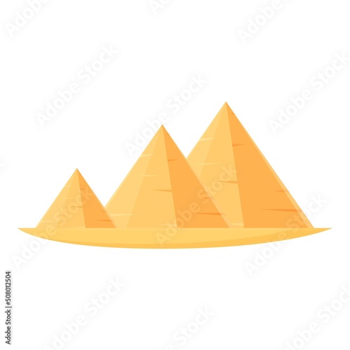 History pyramid icon cartoon vector. Travel scene. Sand cairo