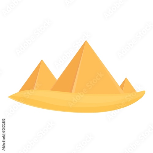 Travel pyramid icon cartoon vector. Cairo sand. Giza sphinx