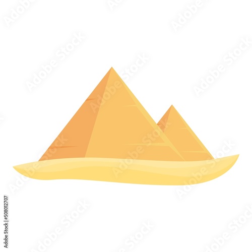 Sphinx pyramid icon cartoon vector. Cairo sand. Africa sky