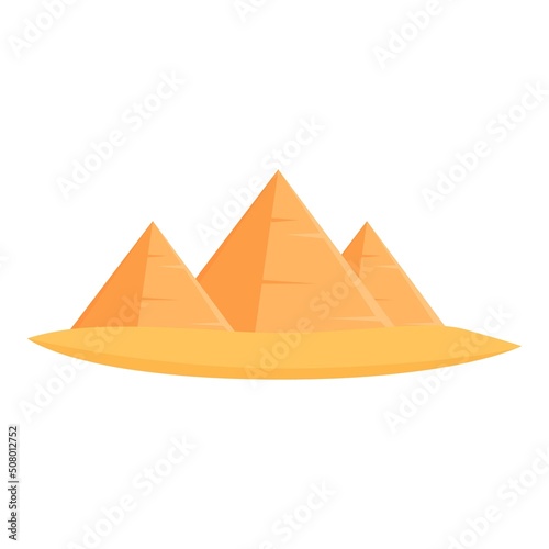 Pyramid wonders icon cartoon vector. Sand cairo. Old giza