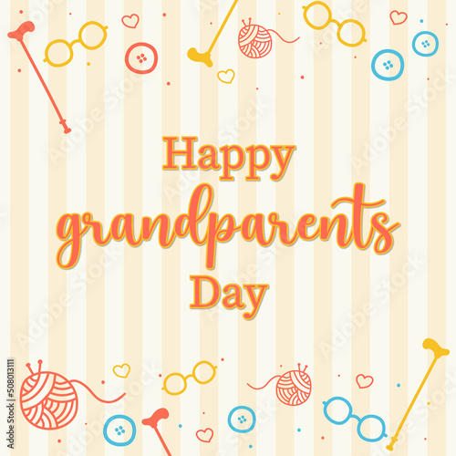 Happy Grandparents Day Flat Illustration