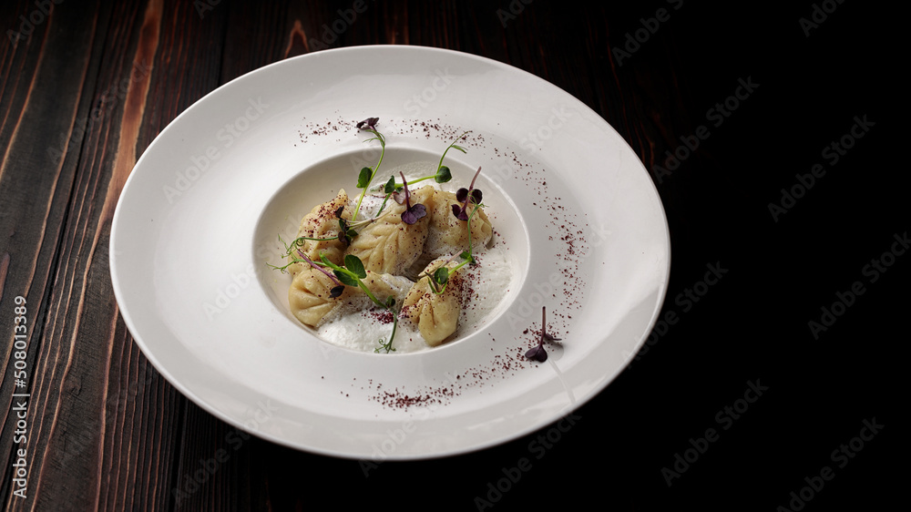 kurze dish on a plate. on wooden background