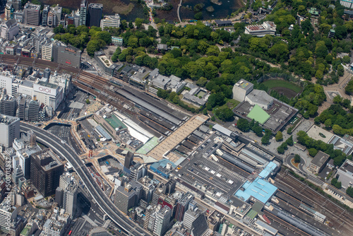 上野駅付近を空撮