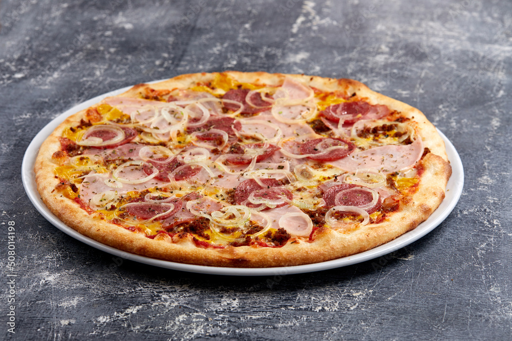 tasty italian pizza on wooden background tasty italian pizza on wooden background