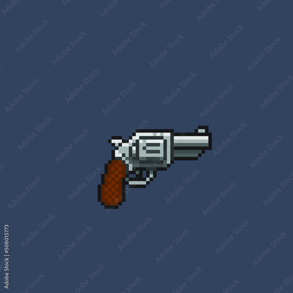 revolver in pixel art style Stock Vector | Adobe Stock