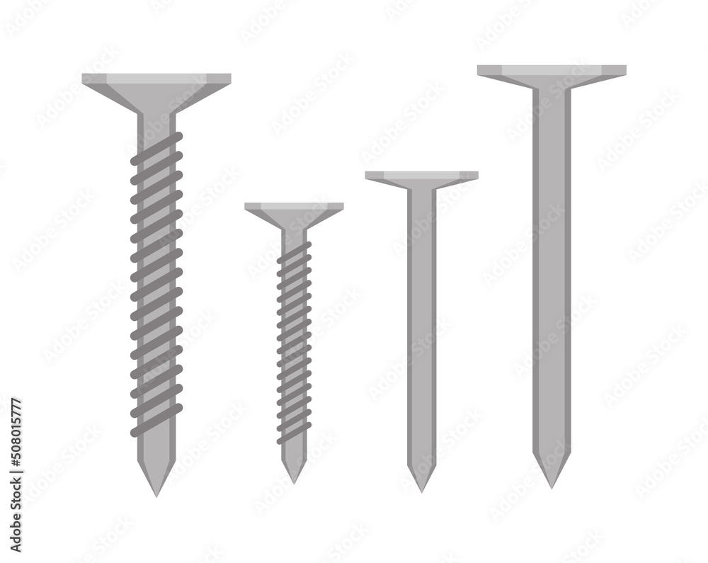 Set of screws Construction Tool Icon. Vector illustration Set of screws Construction Tool Icon. Vector illustration