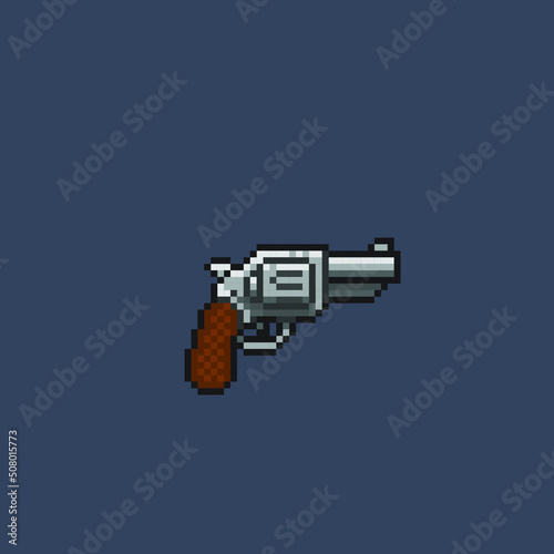 revolver in pixel art style