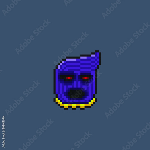 murderer head in pixel art style