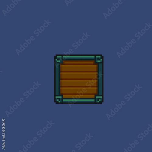 wooden frame for item display in pixel art style