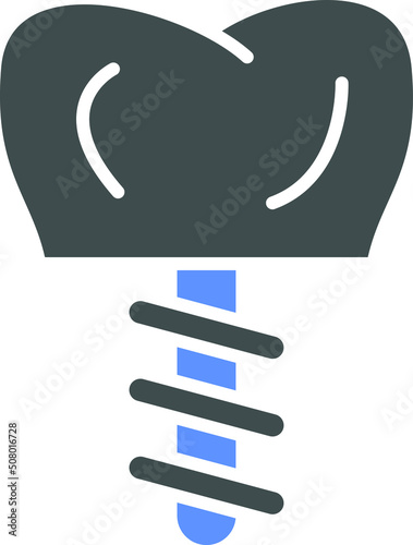 Vector Design Dental Implant Icon Style