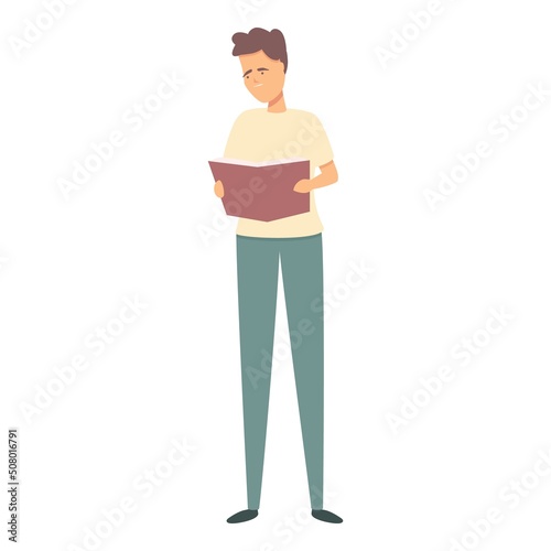 Reading book stress reduction icon cartoon vector. Mind lifestyle. Noise recession