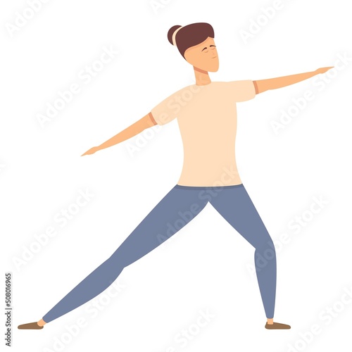 Morning stress reduction icon cartoon vector. Loud spa. Step lifestyle