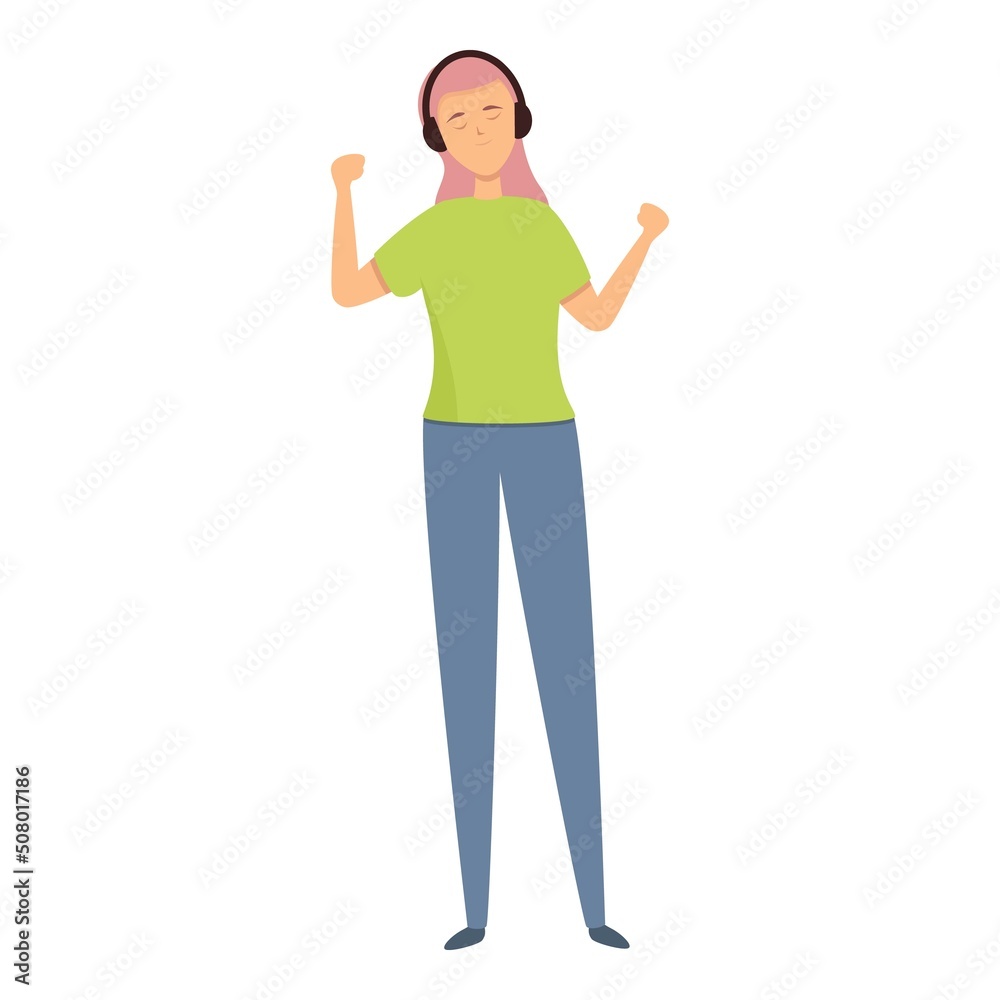 Music stress reduction icon cartoon vector. Noise recession. Mind meditate Music stress reduction icon cartoon vector. Noise recession. Mind meditate