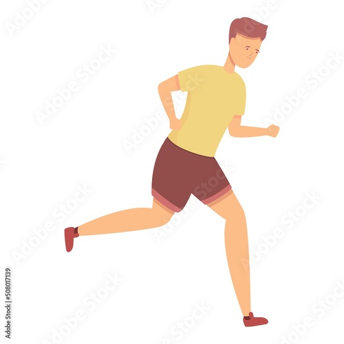 Running stress reduction icon cartoon vector. Body skills. Loud body