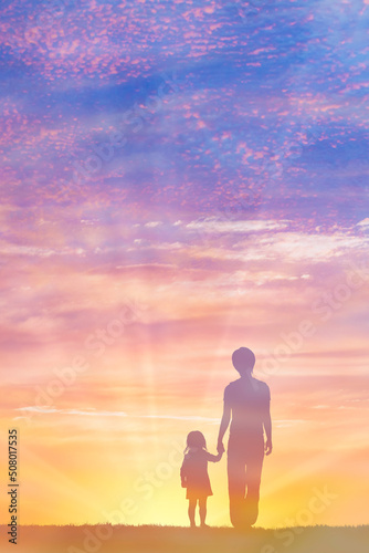 Konstfotografi 母子のシルエット