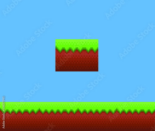 seamless road for obstacle game in pixel art style
