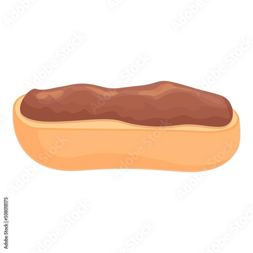 Chocolate eclair icon cartoon vector. Dutch food. Holland cuisine