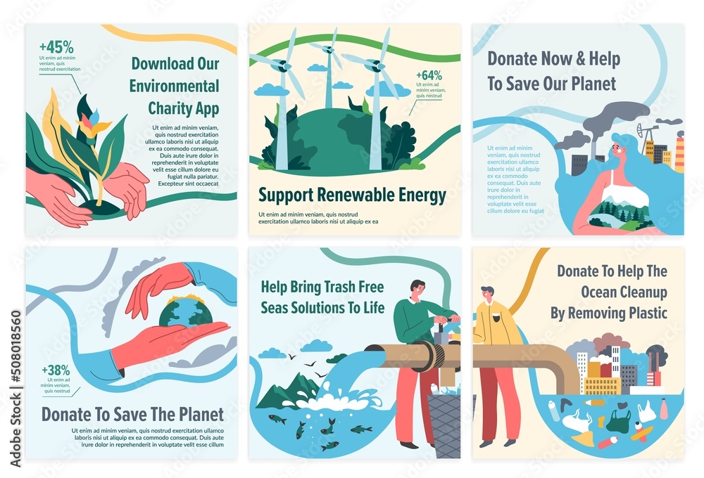 Save planet concept at online network web page set