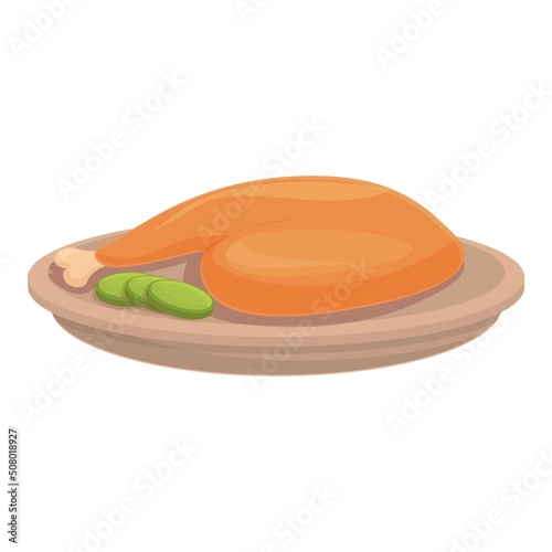 Grill chicken icon cartoon vector. Caribbean food. Dish fried