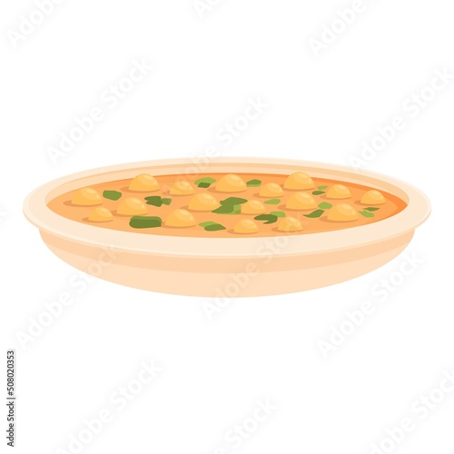 Bean soup icon cartoon vector. Cuisine food. Spain tapas