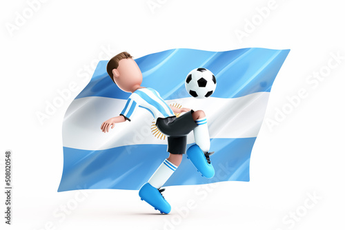 Fototapeta Naklejka Na Ścianę i Meble -  3D rendering of cute football player