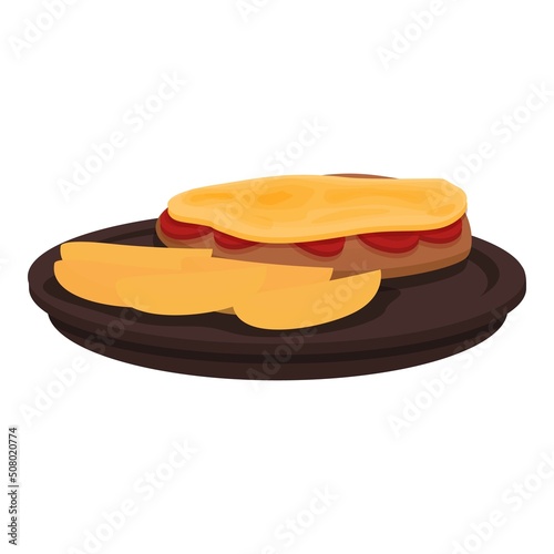 Tomato sandwich icon cartoon vector. Buffet menu. Dinner food