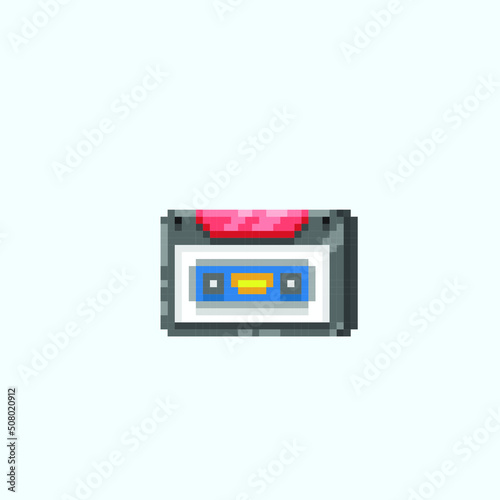 cassette in pixel art style
