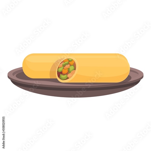 Vegan australian roll icon cartoon vector. Dinner food. Fresh pie
