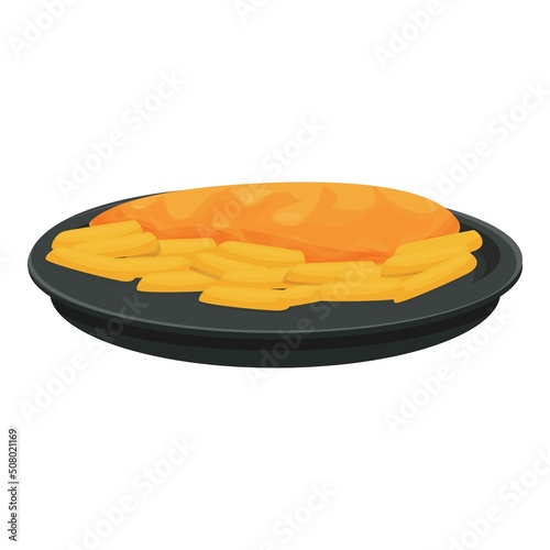 Fried potato icon cartoon vector. Cuisine chicken. Australia dinner