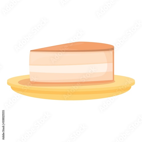 Cheesecake icon cartoon vector. Austrian food. Restaurant cuisine