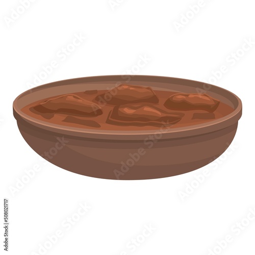 Chocolate bowl icon cartoon vector. Austrian food. Restaurant soup