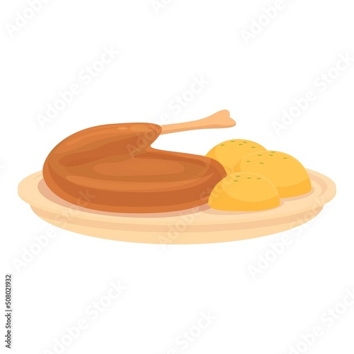 Chicken food icon cartoon vector. Austrian cuisine. Restaurant cake