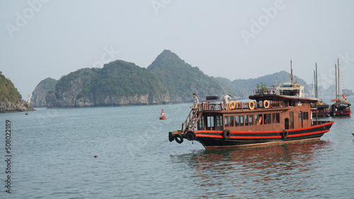 Hạ Long Bay limestone karst rock landscapes in northeast Vietnam. photo