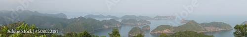 Hạ Long Bay limestone karst rock landscapes in northeast Vietnam.