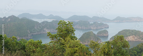 Hạ Long Bay limestone karst rock landscapes in northeast Vietnam. photo