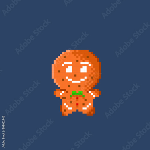 gingerbread cookies in pixel art style
