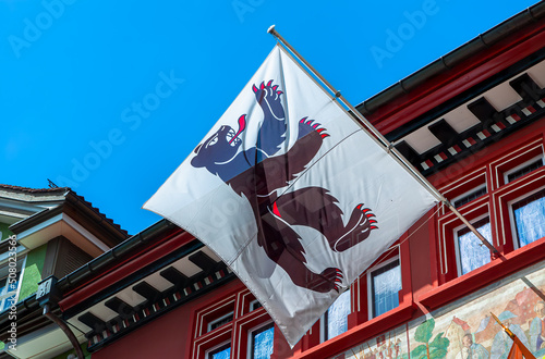 Appenzell, Switzerland - May 27, 2022: Flag of the Canton of Appenzell Innerrhoden in Switzerland. photo
