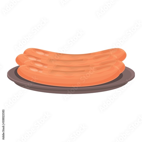 Austrian sausage icon cartoon vector. Restaurant cuisine. Restaurant beef