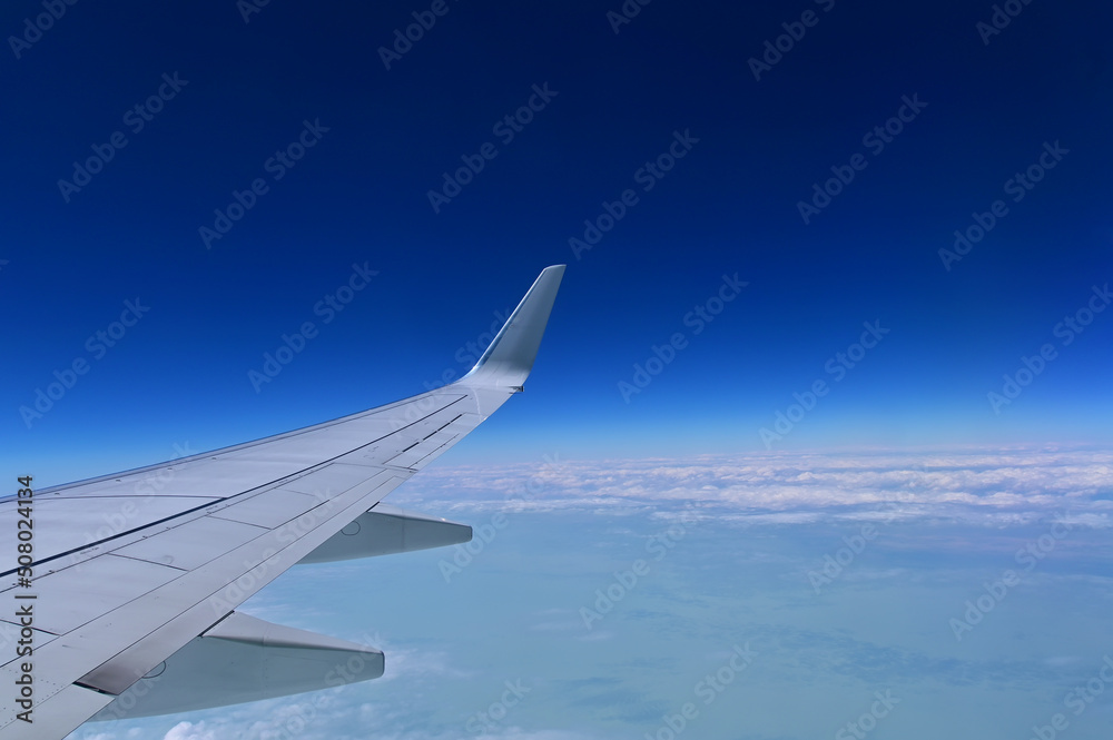view from the window of the aircraft. aircraft wing view from the window of the aircraft. aircraft wing