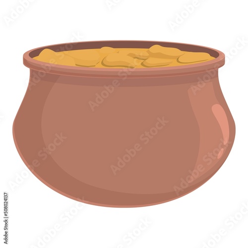 Azerbaijan soup cauldron icon cartoon vector. Food meal. Cuisine pilaf