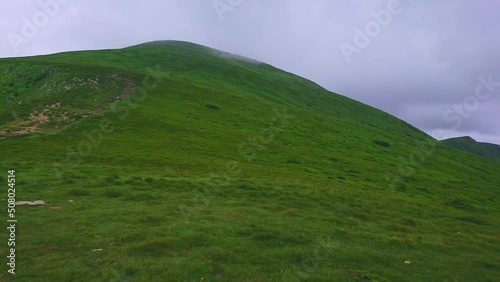 Panorama of Mounts Hoverla and Petros, Chornohora Range, Carpathians, Ukraine photo