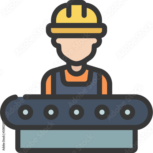 Assembly Line Worker Icon