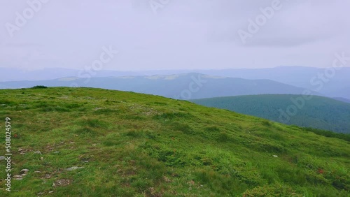 Panorama from the Mount Hoverla, Chornohora Range, Carpathians, Ukraine photo