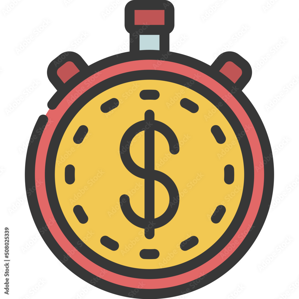 Money Stopwatch Icon Money Stopwatch Icon