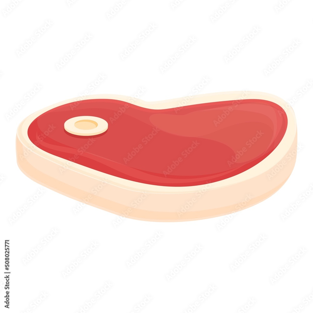 Beef steak icon cartoon vector. Meat food. Raw ham Beef steak icon cartoon vector. Meat food. Raw ham