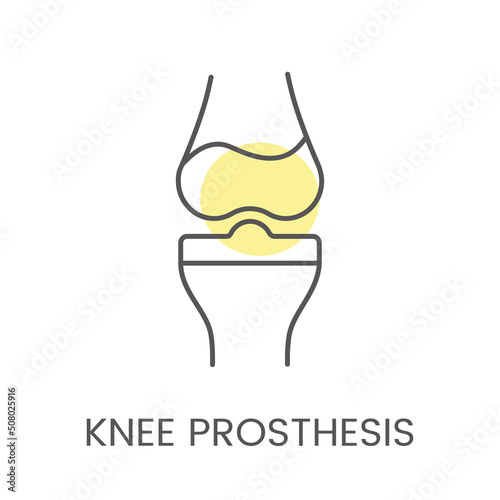 Vector line icon knee prosthesis
